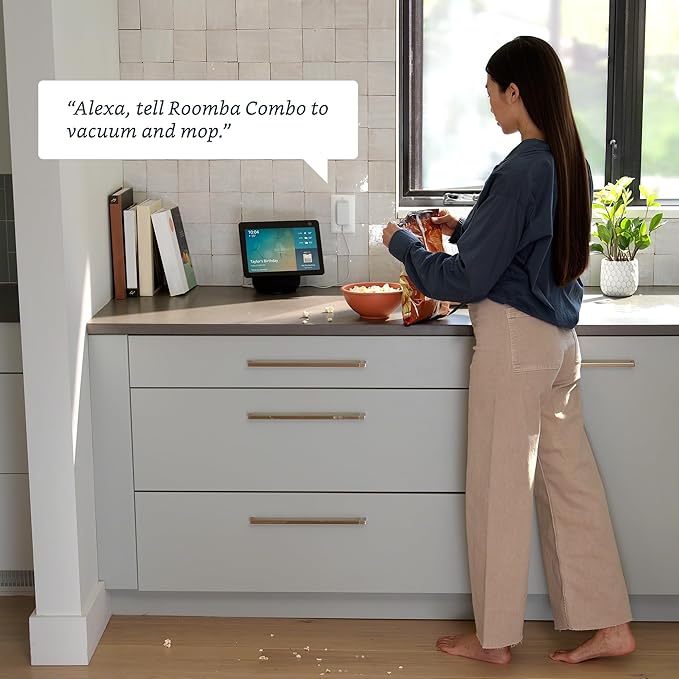 iRobot Roomba Combo i3+ (3574) Robot Vacuum & Mop – Self-Empty for Up to 60 Days, Clean by Room with Smart Mapping, Dual Multi-Surface Brushes for a Thorough Clean, Ideal for Homes with Pets