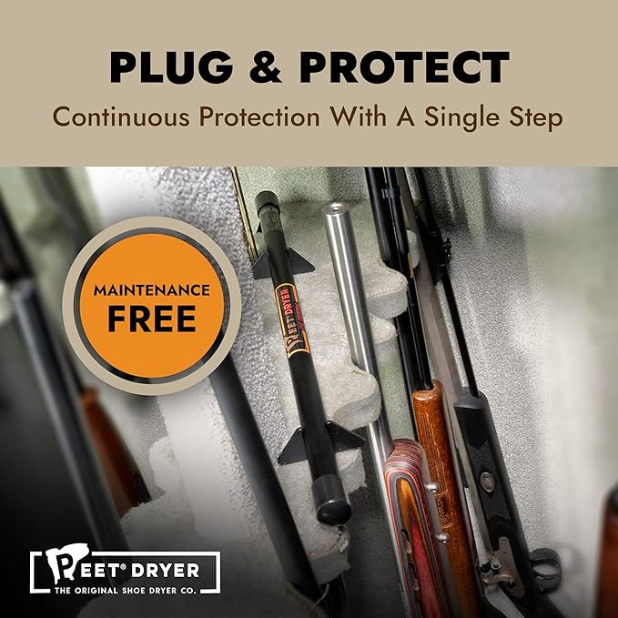 PEET, Safe Dehumidifier Rod, For Up to 200 Cubic Feet of Enclosed Space, Ideal for Gun Safes, Cabinets, Closets, 18”