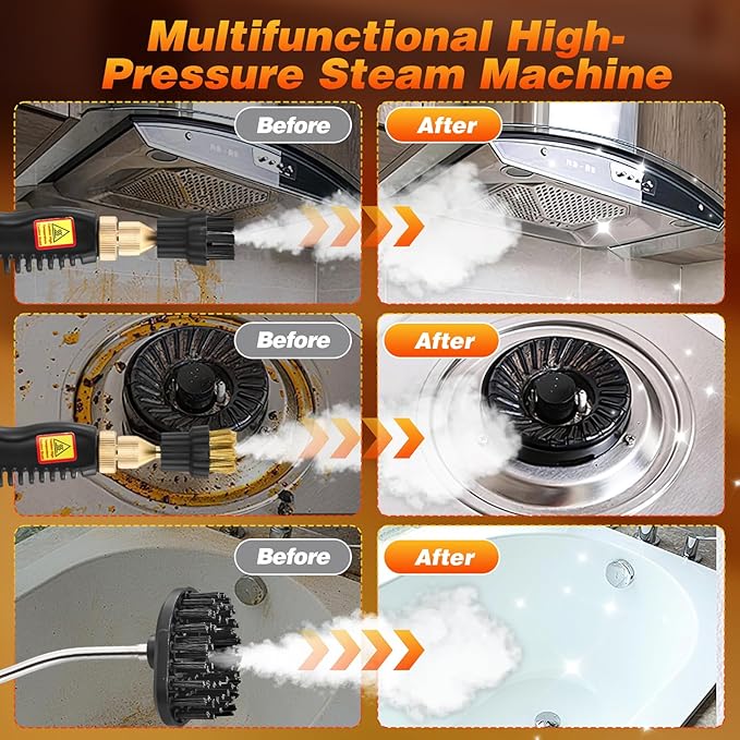 Handheld Steam Cleaner,Steam Cleaner 2500W,10s Rapid Heating Steamer with 6 Levels,36oz Water Tank,Large Capacity Handheld Steamer for Cleaning Home, Car, Kitchen, Bathroom, Floor