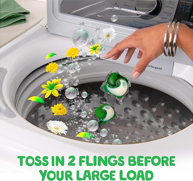Gain Flings Laundry Detergent Pacs, 76 Count, Original Scent, with Odor Defense, concentrated laundry soap pacs