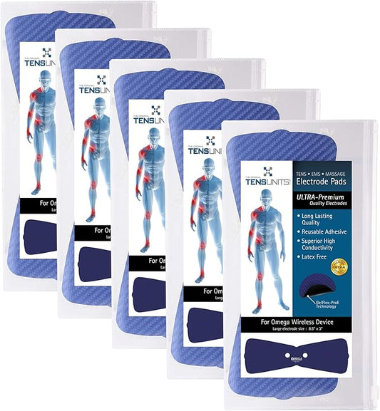 Replacement Electrode Pad 8.5" x 3.5" for EMS/TENS (5)