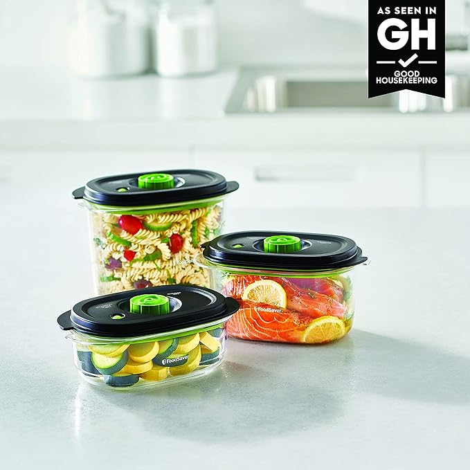FoodSaver Preserve & Marinate Vacuum Containers, 10 Cup, BPA-Free, Dishwasher Safe, Clear