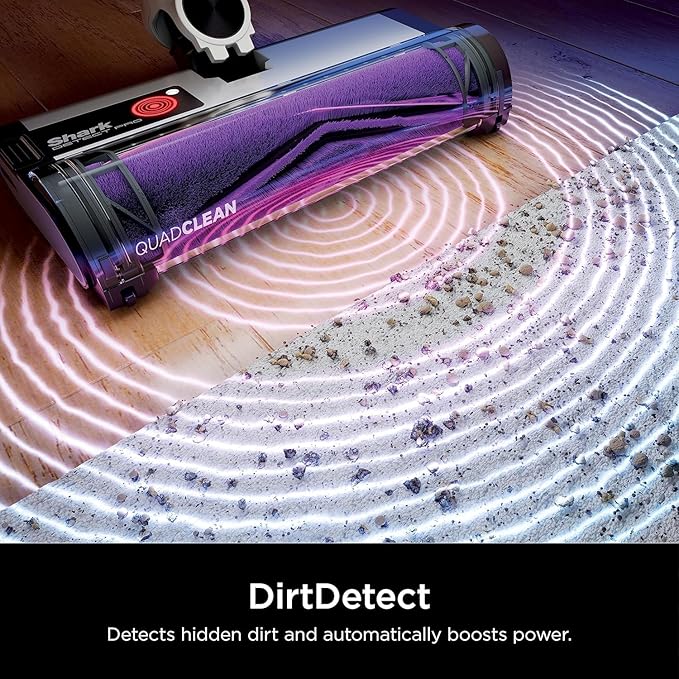 Shark IW1111 Detect Pro Cordless Stick HEPA Filter, QuadClean Multi-Surface Brushroll, Lightweight Vacuum, Includes 8" Crevice Tool, Up to 40-Minute Runtime, Dark Grey/Silver (Renewed)