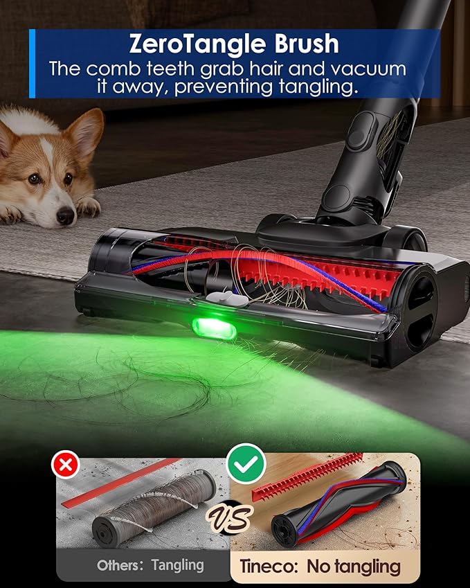 Tineco Pure ONE Station 5 Pro Cordless Vacuum, Automatic Dust Collection, Full-Path Self-Cleaning, ZeroTangle Brush, Up to 100 Minutes Runtime, Stick Vacuum Cleaner for Pet Hair, Carpet & Hard Floor