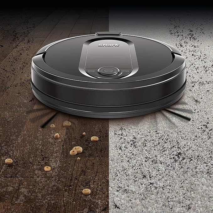 Shark RV1001AE IQ Robot Self-Empty XL, Robot Vacuum with IQ Navigation, Home Mapping, Self-Cleaning Brushroll, Wi-Fi Connected, Works with Alexa, Black
