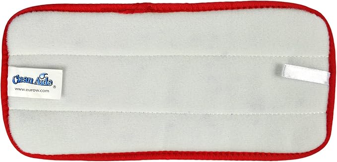 CleanAide All-Purpose Microfiber Twist Yarn Mop Pads for Dust, Dirt & Pet Hair, Hook & Loop Backing, Machine Washable & Reusable, Home & Commercial Cleaning, 10-Inch, 6-Pack, Red