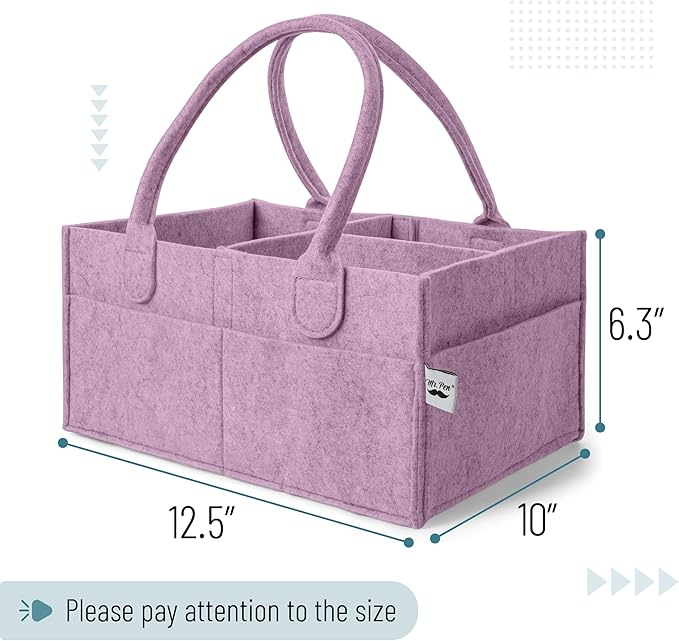 Mr. Pen- Baby Diaper Caddy Organizer, Orchid Mist, Baby Caddy Organizer with Handle, Compact Size, Collapsible & Portable