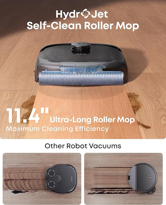 eufy Robot Vacuum E25, HydroJet System with Roller Mop, 20,000 Pa Turbo Suction, All-in-One Robot Vacuum and Mop Combo, Edge-to-Corner Cleaning, Zero-Tangle Design, AI Obstacle Avoidance (Upgraded)