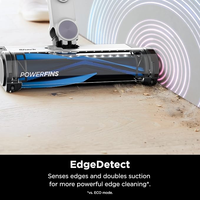 Shark IW3120 Detect Pro - Lightweight Cordless Vacuum with HEPA Filter, Portable Handheld, Charging Dock, Auto-Empty System, Crevice Tool, Ideal Stick Vacuum for Pet Hair, White/Ash Purple (Renewed)