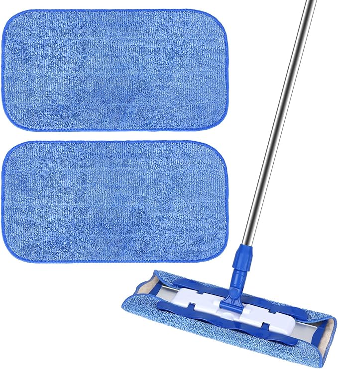 Microfiber Cleaning Cloth Compatible with MR SIGA Professional Microfiber Mop - Professional Reusable Flat Mop Refills - Mop Pads Replacement for Hardwood Cleaning (2 Pack)