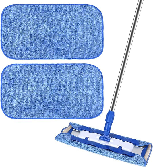 Microfiber Cleaning Cloth Compatible with MR SIGA Professional Microfiber Mop - Professional Reusable Flat Mop Refills - Mop Pads Replacement for Hardwood Cleaning (2 Pack)
