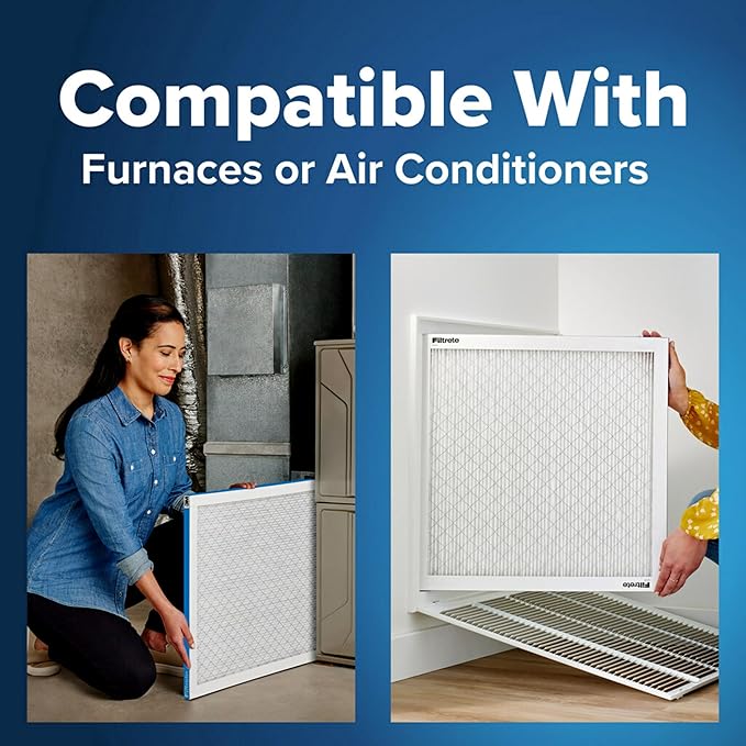 Filtrete 14x24x1 AC Furnace Air Filter, MERV 13, MPR 1900, Premium Allergen, Bacteria & Virus Filter, 3-Month Pleated 1-Inch Electrostatic Air Cleaning Filter, 6-Pack (Actual Size 13.81x23.81x0.78 in)