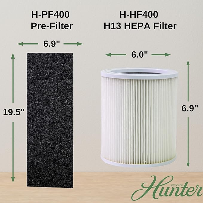 Hunter H-HF400-VP Replacement Filter Value Pack with HEPA Filter and EcoSilver Pre-Filter for HP400 Air Purifier Series