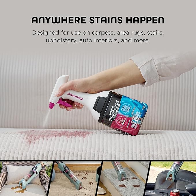 Shark StainForce Dual-Formula Refill Cartridge, Stain & Odor Remover for Shark StainForce Portable Stain Cleaner, for Carpet, Area Rug, Upholstery, Cars, 16.9oz, HXCM500