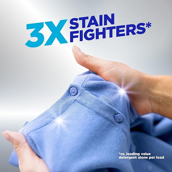 OxiClean Triple Action Versatile Stain Remover Powder, Use with Detergent, Removes Tough Stains like Grease, Blood and Grass, Brightens Colors and Whites, Chlorine Free, 4 lbs