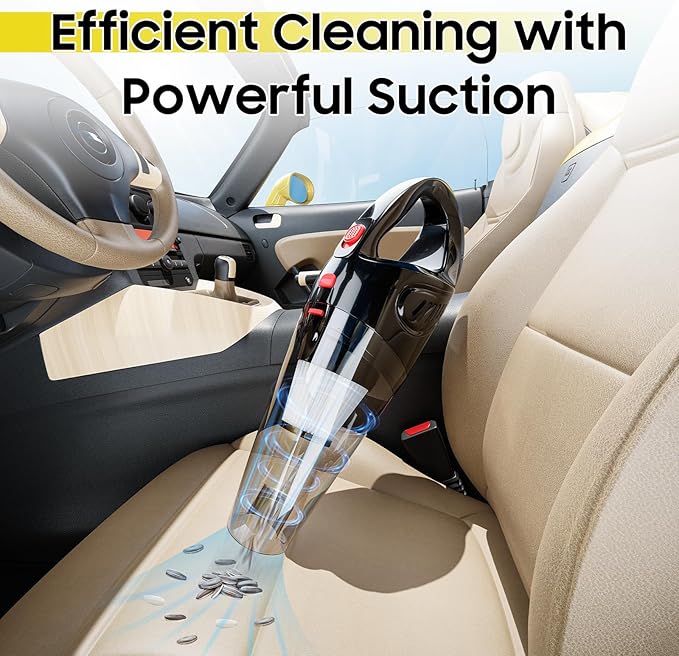 Hand Held Cordless Vacuum Cleaner Rechargeable - Handheld Car Vacuum with Strong Suction, Lightweight & Low Noise, Clean Dust & Hair Quickly