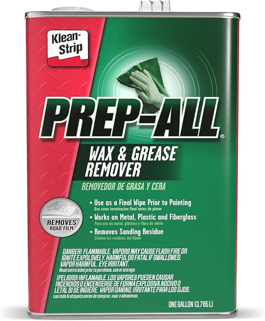 Klean-Strip Prep-All Wax and Grease Remover, Multi-Surface Paint Prep Cleaner, Effective for Auto Body, Garage, 1 Gallon