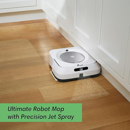 iRobot Braava Jet M6 (6110) Ultimate Robot Mop- Wi-Fi Connected, Precision Jet Spray, Smart Mapping, Works with Alexa, Ideal for Multiple Rooms, Recharges and Resumes, White