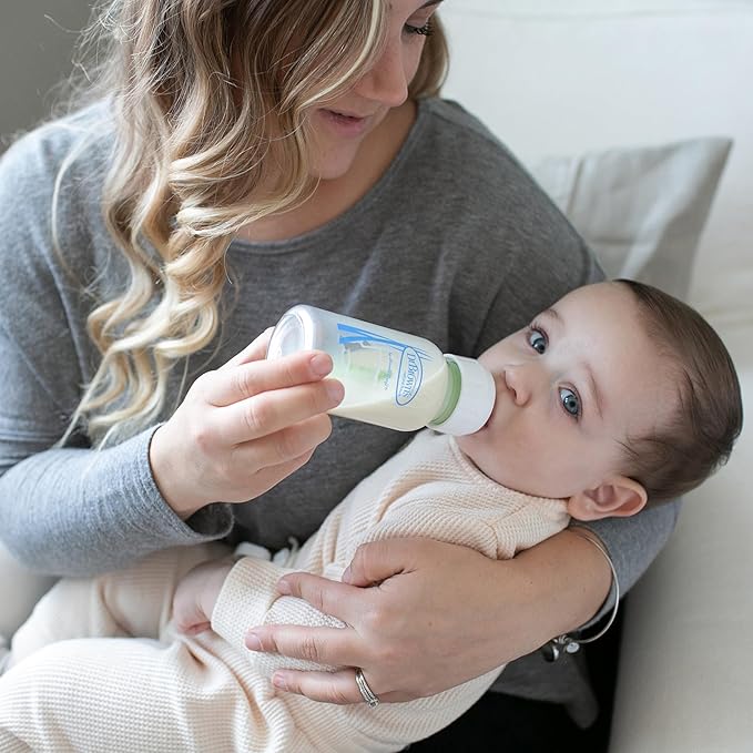 Dr. Brown's Anti-Colic Options+ Narrow Glass Baby Bottle Starter Set with Silicone Bottle Sleeves, Levels 1, 2, and 3 Nipples, Soft Touch Cleaning Brush, Storage/Travel Caps, and HappyPaci