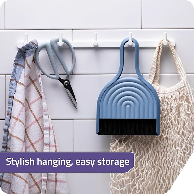 Peleg Design DustArch - Mini Dustpan and Brush Set, Small Dustpan and Broom with Modern Charm, Handheld Broom and Dustpan Set for Home, Office & Travel