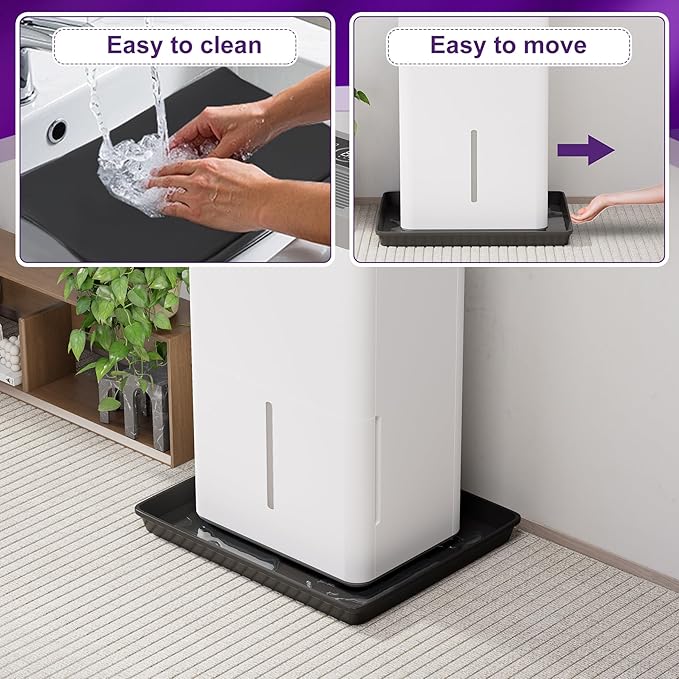 Mxclimate Drain Pan for Dehumidifier,Condensate Water Plastic Drip Tray 13 x 9 in Prevent Water Leakage,Floor Protection,Easy to Move Around