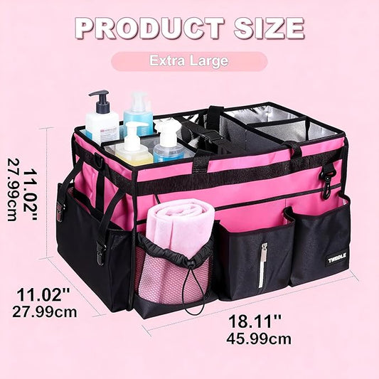 Extra-Large Wearable Cleaning Caddy With Detachable Divider,Cleaning Caddy For Cleaning Supplies Large Cleaning Supply Caddy With Adjustable Shoulder Strap & Waist Belt For Cleaners
