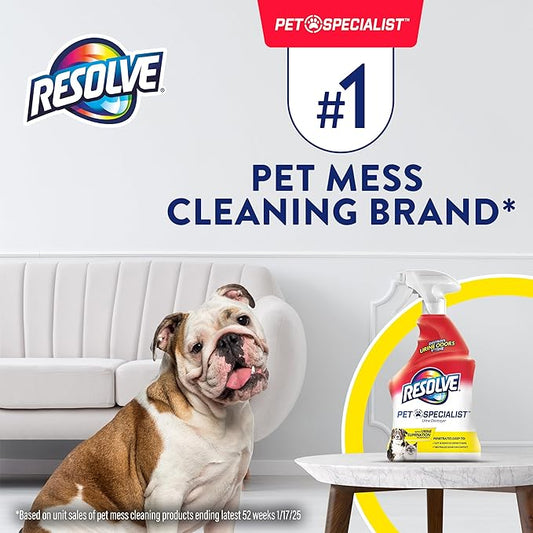 Resolve Pet Specialist Urine Destroyer Carpet Cleaner Spray – Urine Eliminator for Pet Stains & Odors Up to 7 Days Old, 22oz