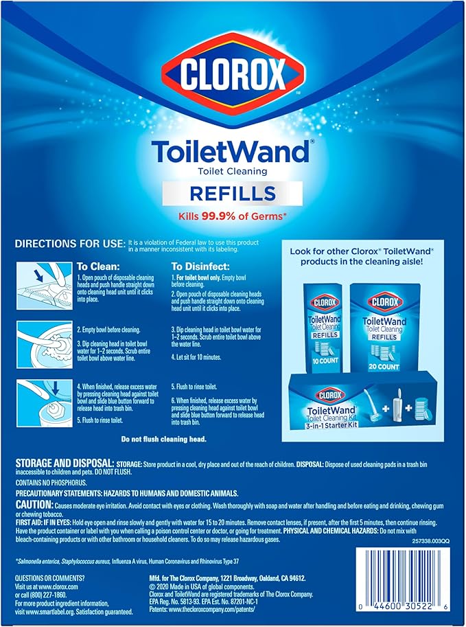 CLOROX ToiletWand Toilet Cleaner Refills, Toilet brush, Original, 20 Count (Pack of 4)