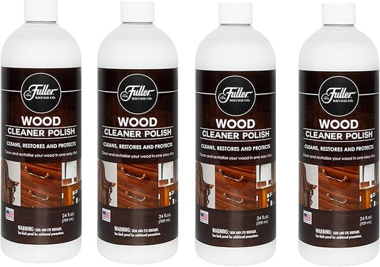 Fuller Brush Wood Polish & Cleaner – Conditions, Shines & Protects Wood Surfaces – Removes Dust, Smudges & Stains – Safe for Furniture, Cabinets, Tables & Trim - (Refill Bottle - Pack of 4)
