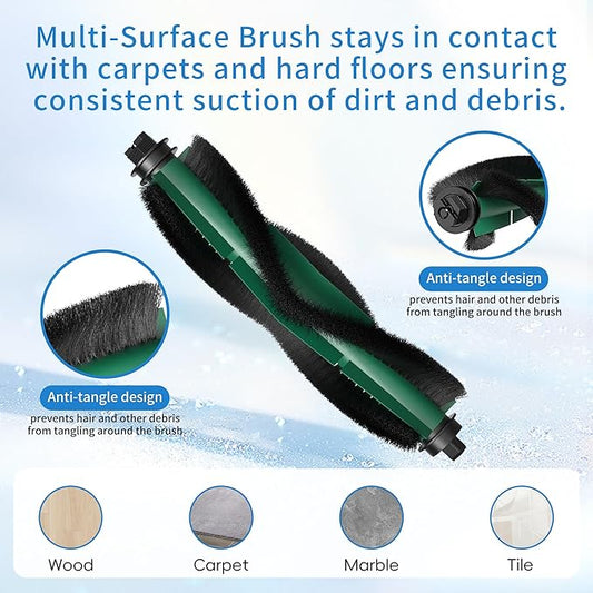 Replacement Parts Compatible with Irobot Roomba Essential Vacuum 100/1000 Series 104 105 106 108 Vac/Combo Accessory Y0110 Y0140 Q011 Q0120 Q0520 Includes 2 Brush Roller & 10 Side Brush & 10 Filters