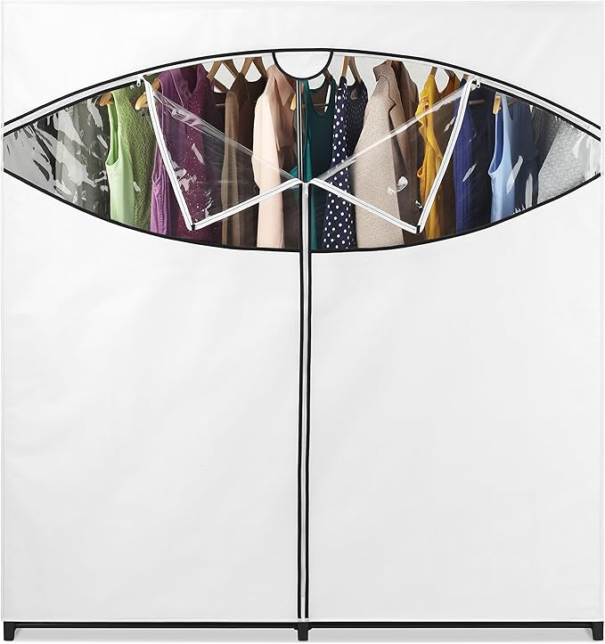 Whitmor Extra-Wide Clothes Closet, 60” with, White Cover