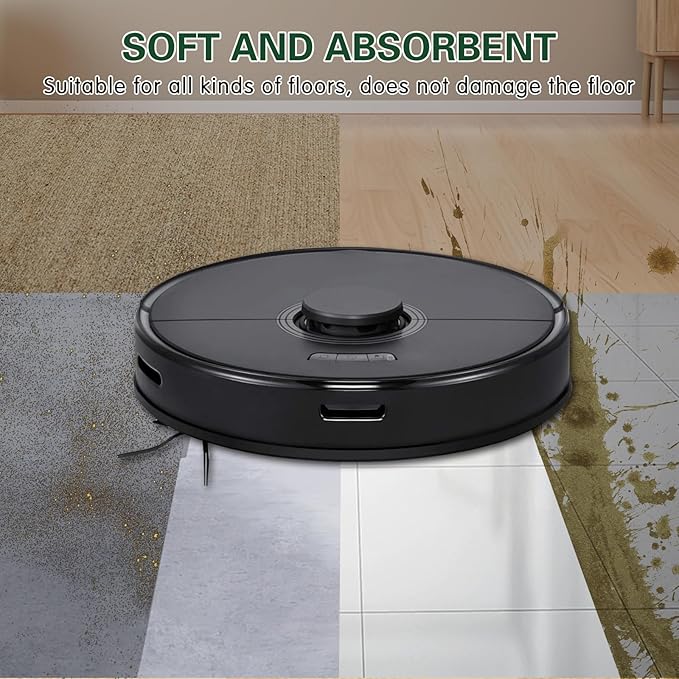VIEWALL 6 Packs Reusable Microfiber Mop Cloth Compatible with Roborock E Series, Q5, Q5 Pro, Q5 Pro+, Q7, Q7Max, Q8Max,Q8Max+,S5, S5 Max, S6, S6 Pure Robot Vacuum Cleaner(Not for Q7 M5, S8, S7, Q10)