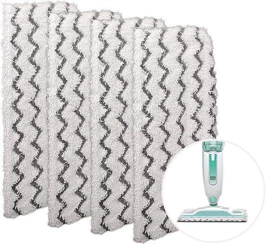 F Flammi 4-Pack for Shark Steam Mop Replacement Pads Compatible with S1000 S1000A S1000C S1000WM S1001C S2001, Heavy-Duty Washable Microfiber Pads for All Hard Floors