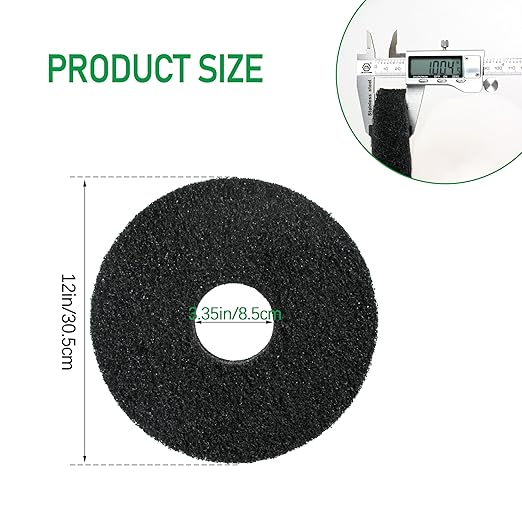 12In Floor Scrubber Pads 437.071 437071 for Oreck ORB550MC Orbiter Floor Machine Black（2pcs）