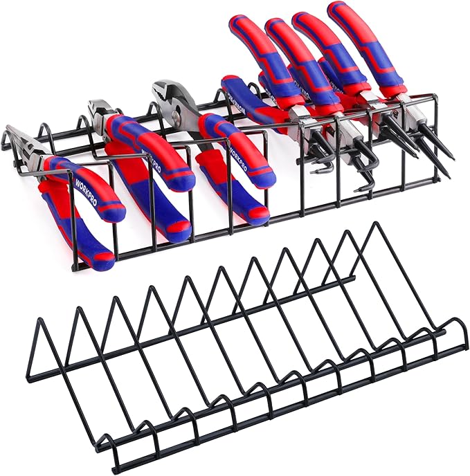 WORKPRO 2-Pack Plier Organizer Rack, Pliers Holder and Cutter Organizers, 20 Slots Tool Drawer Organizer, Plier Rack for Spring-Loaded, Regular and Wide-Handle Pliers (Pliers Not Included)