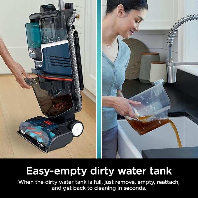 Shark CarpetXpert with Stain Striker, Upright Carpet, Area Rug & Upholstery Cleaner (Renewed) (Navy)