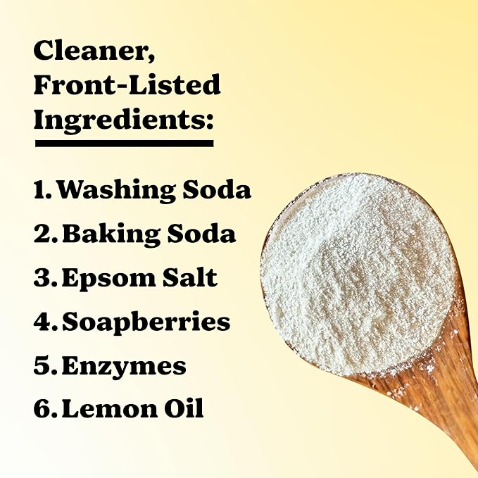 Pronounce Laundry Detergent Powder Alternative | Cleaner Ingredients. Safer for Sensitive Skin. Stain + Smell Fighting. With Essential Oils. HE Safe - 120 Loads (Lemon).