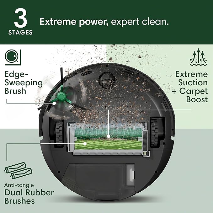 iRobot Roomba Max 705 Robot Vacuum with AutoEmpty Dock, Powerful Suction, Dual Rubber Anti-Tangle Brushes, LiDAR Navigation, Obstacle & Anti-Fall Detection, for Carpet and Hard Floors