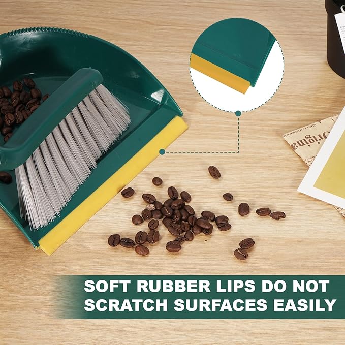 Small Broom and Dustpan Set, Dustpan and Brush Set, Small Brush and Dustpan Set, Hand Broom and Dustpan Set, Mini Handheld with Home, Desktop, Kitchen, pet