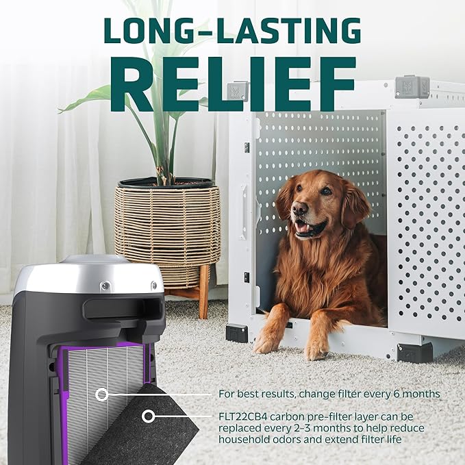 Germ Guardian FLT4850PT True HEPA Genuine Air Purifier Replacement Filter B, with Pet Pure Treatment for GermGuardian C4900, AC4825, AC4850PT, CDAP4500, AC4300, and More