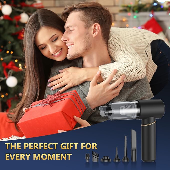 Car Vacuum Portable Cordless with 15000Pa Strong Suction, Handheld Vacuum Cleaner 4-in-1 Cordless Vacuum with 2 Suction Modes,Type-C & HEPA Filter- Lightweight(1.25lbs) for Car, Home, Pet Hair