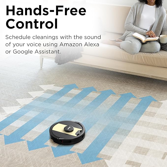 Shark RV2410WD IQ 2-in-1 Robot Vacuum and Mop with Row-by-Row Cleaning, Perfect for Pet Hair, Compatible with Alexa, Black/Bronze, Black/Gold, No Self-Empty Base