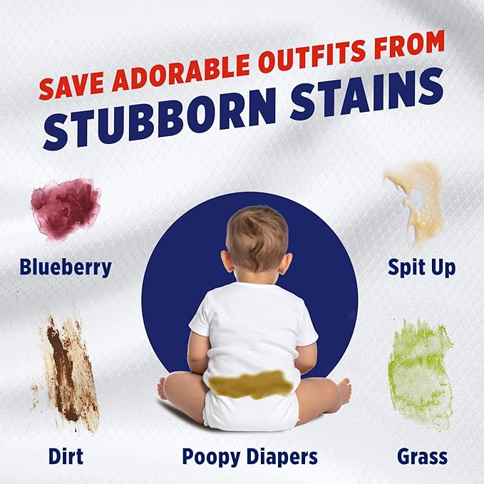 OxiClean Max Force Laundry Stain Remover Spray, Newborn & Baby Essentials, Travel & On-The-Go Stain Treater, 2 fl oz, 2PK