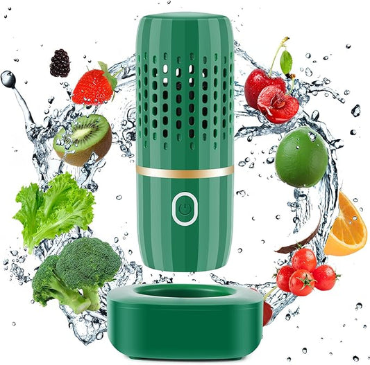 Cudinham Fruit and Vegetable Purifier Cleaner Washing Machine Capsule Shape Disinfection OH-ion Purification Technology for Cleaning Grains Rice Meat Seafood, Green
