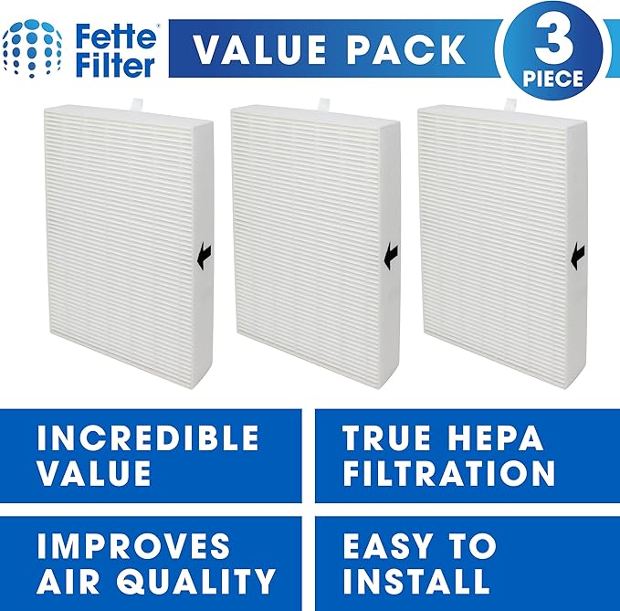 Fette Filter - 3 Pack Premium True HEPA H13 Filter R Compatible with Honeywell HPA Series Air Purifier