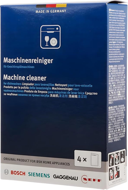 Bosch 312477 Dishwasher Cleaner – 1 Pack of 4 Bags (Total: 6.4 oz / 180g, Each 1.6 oz / 45g) – Removes Limescale & Grease – Improves Performance & Extends Appliance Life