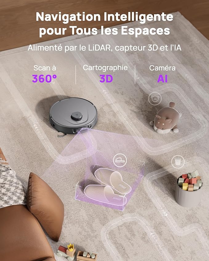 3i P10 Ultra Robot Vacuum and Mop Combo, Extendable Mop for Edges & Corners, 18000 Pa Suction Deep Cleaning, Auto Hot Mop Washing & Drying, Self-Emptying, Self-Refilling, AI Obstacle Avoidance