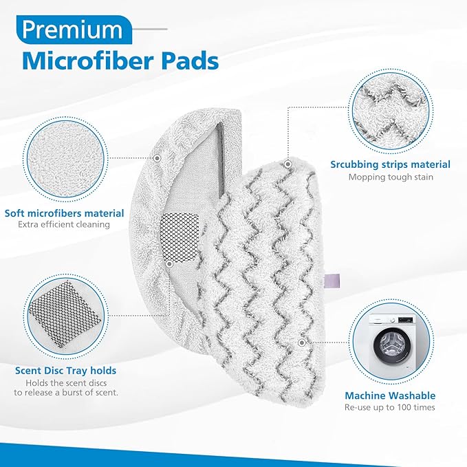 1940 for Bissell Steam Mop Pads for Bissell PowerFresh Steam Mop 1806 1544 1440 2075A 2685A 1940W 19404 Series, Model 19402 19408 1940a 1940f 1940q 1940t B0006 B0017, Part #5938#203-2633, 4 Pack