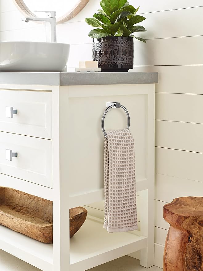Amerock BH3608226 | Chrome Towel Bar | 6-1/2 in (165 mm) Length Towel Holder | Monument | Hand Towel Holder for Bathroom Wall | Small Kitchen Towel Holder | Bath Accessories