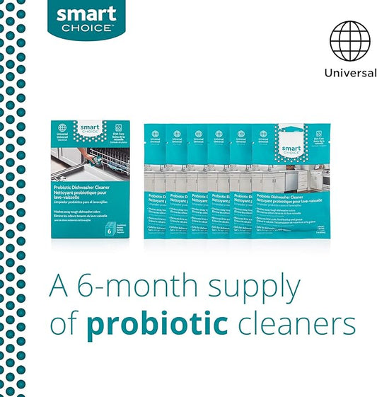 Smart Choice 10SCPROD02 Probiotic Dishwasher Cleaner, 6 Treatments